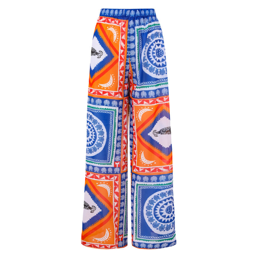 Push up Bikini Sexy High Waist Bikini Split Swimsuit Suit Chiffon Trousers