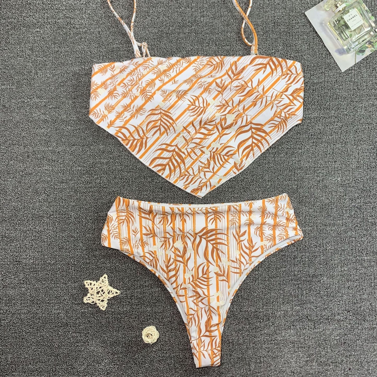 Swimsuit Chest Pocket Printed Bikini Sexy Women Multi-color Split Swimsuit
