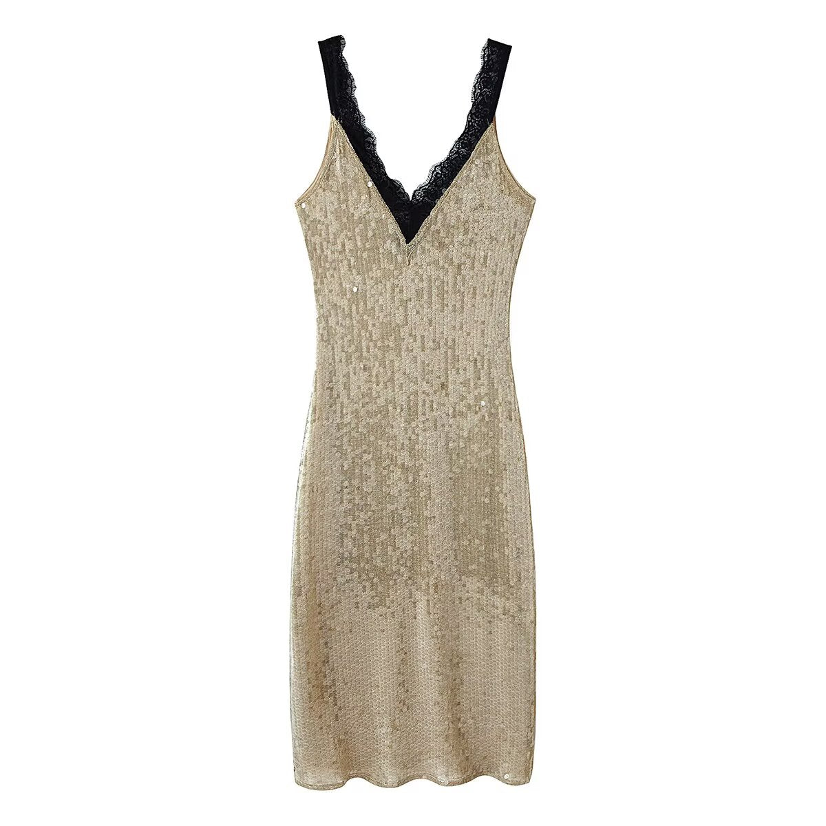 Women Clothing Top Beads Decoration Lace Dress