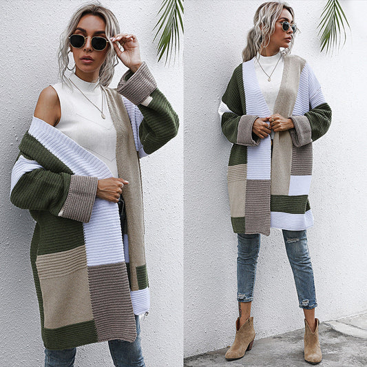 Women’s Color Matching Knit Cardigan
