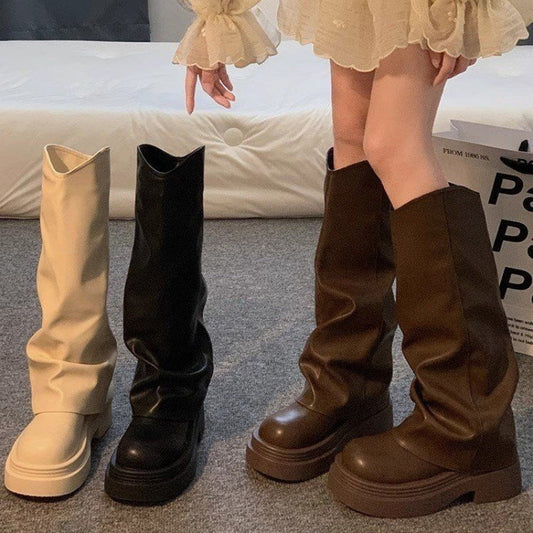 Women’s Platform Dress Boots – British Style Autumn/Winter