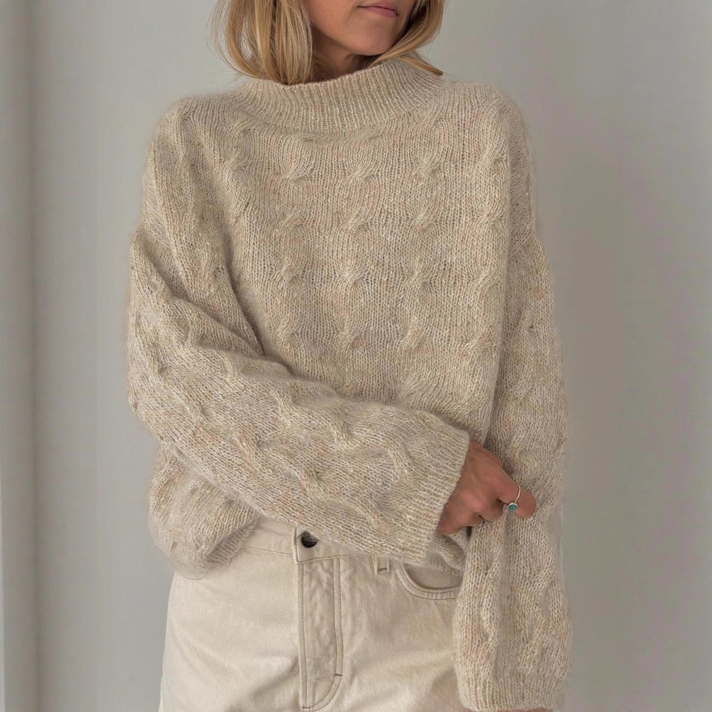 Autumn Winter Turtleneck Women Sweater Casual Loose Twisted Warm Long Sleeves Knitwear Top Women
