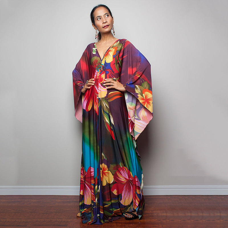 Beach Dress Loose Seaside Vacation Sun Protection Robe Beach Cover Up Swimsuit Outwear Women