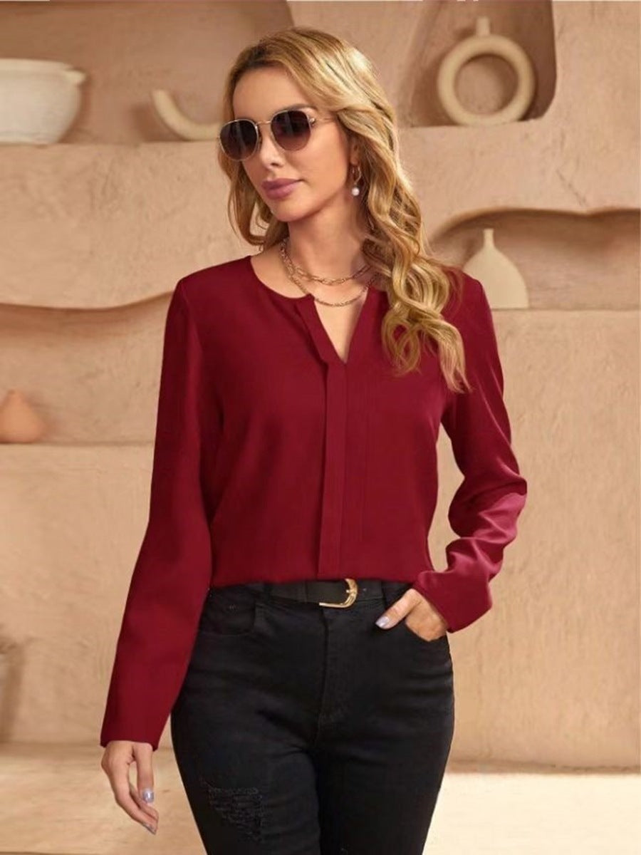 Women Clothing Spring Summer Satin Faux Silk Shirt Satin