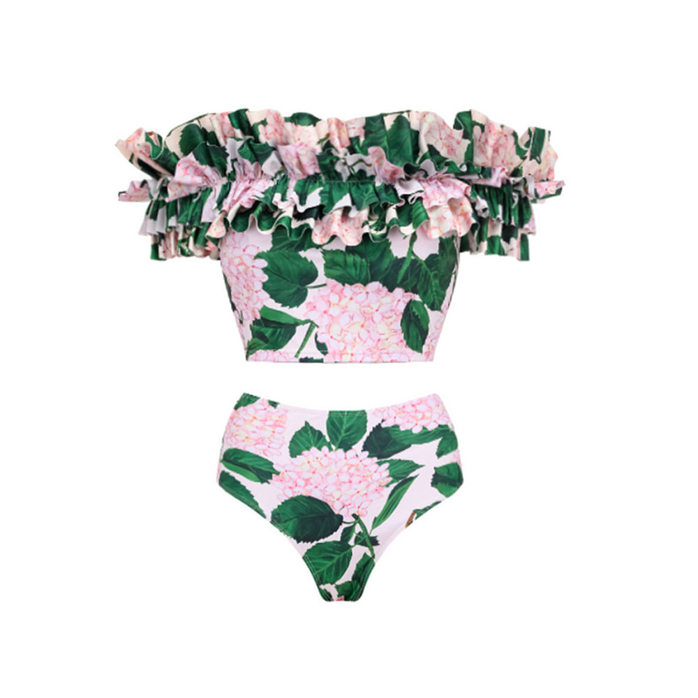 Printed One Piece Swimsuit Women Vacation Swimsuit Bikini
