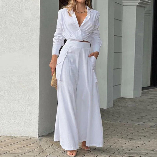 Women's Plus Size Wide Leg Elegant Pant Set