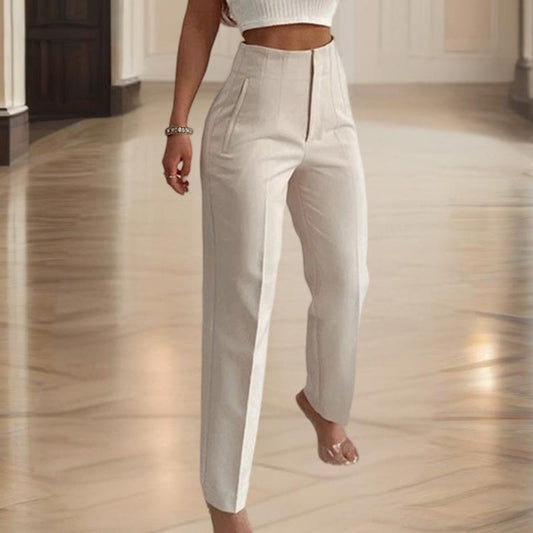 Women's High-Waisted Straight Leg Pants