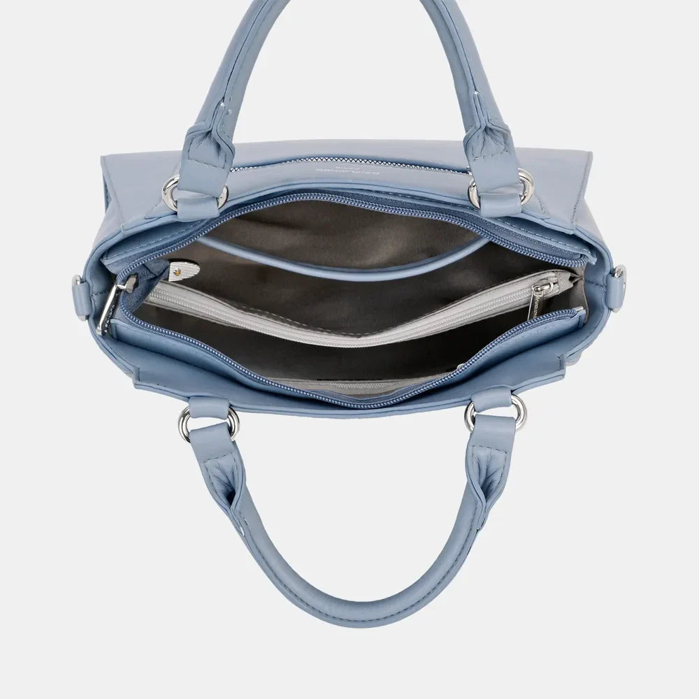 David Jones PU Leather Handbag Sleek Durable Everyday Tote