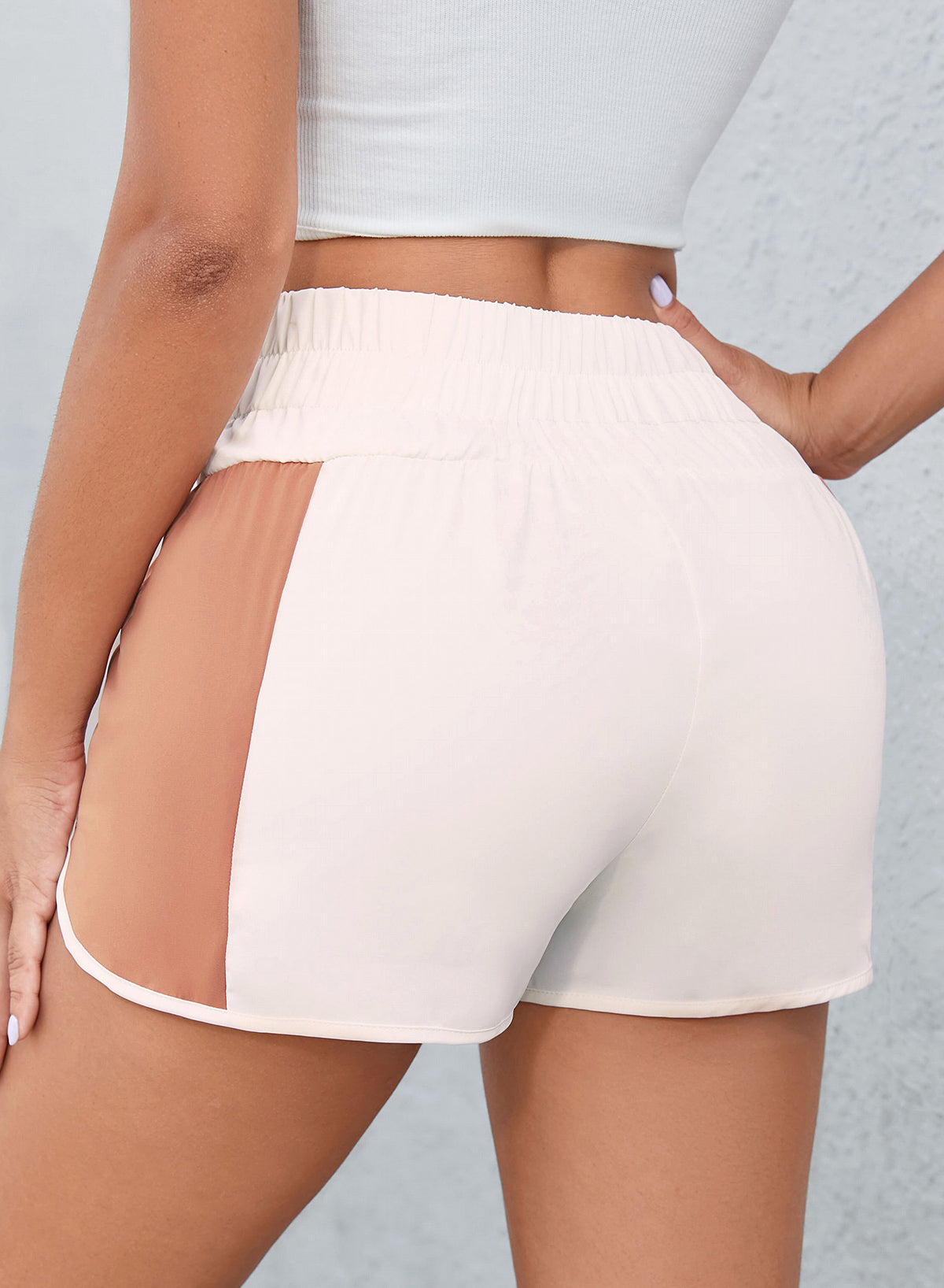 Color Block Wide Waistband Shorts