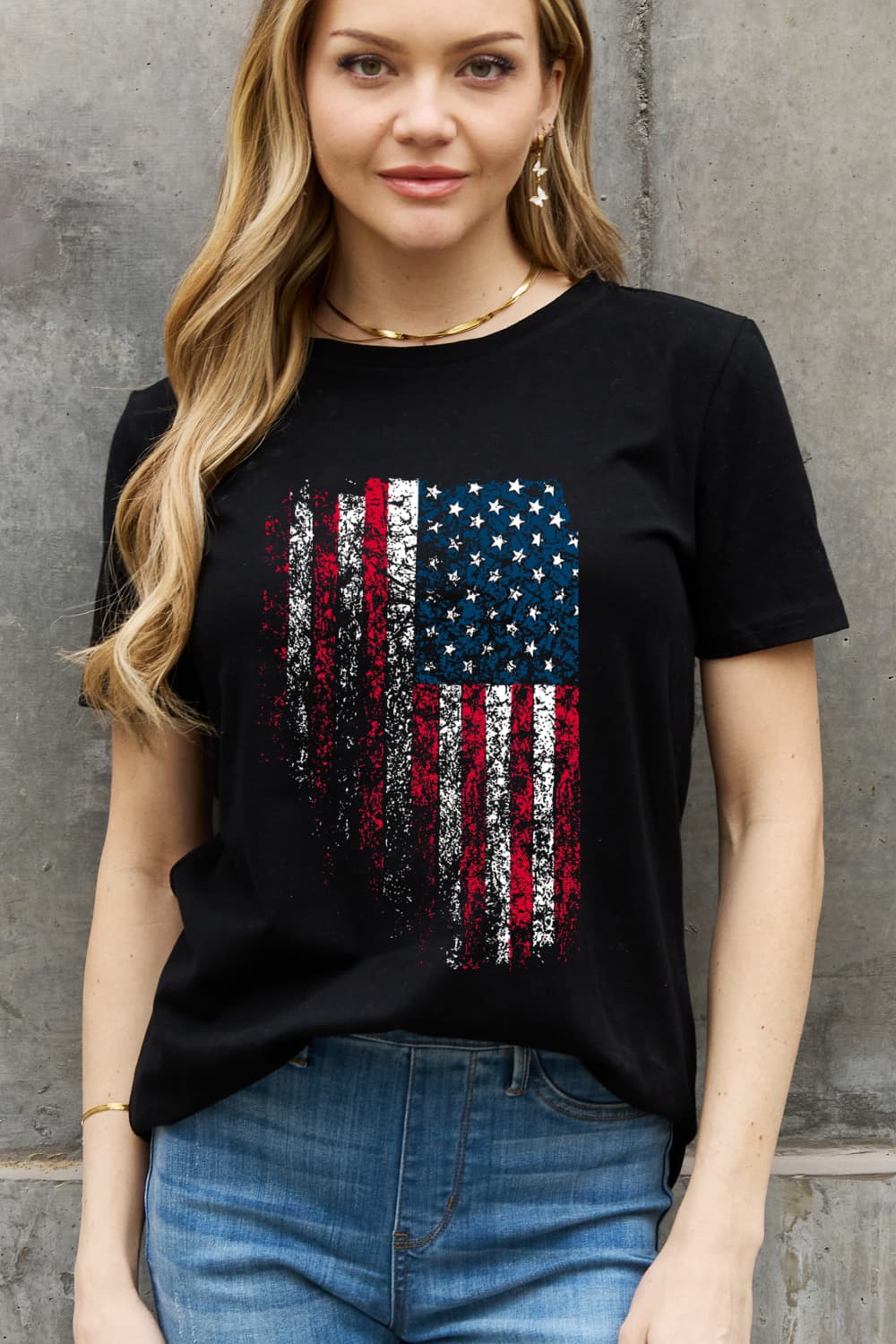 Simply Love Full Size US Flag Graphic Cotton Tee